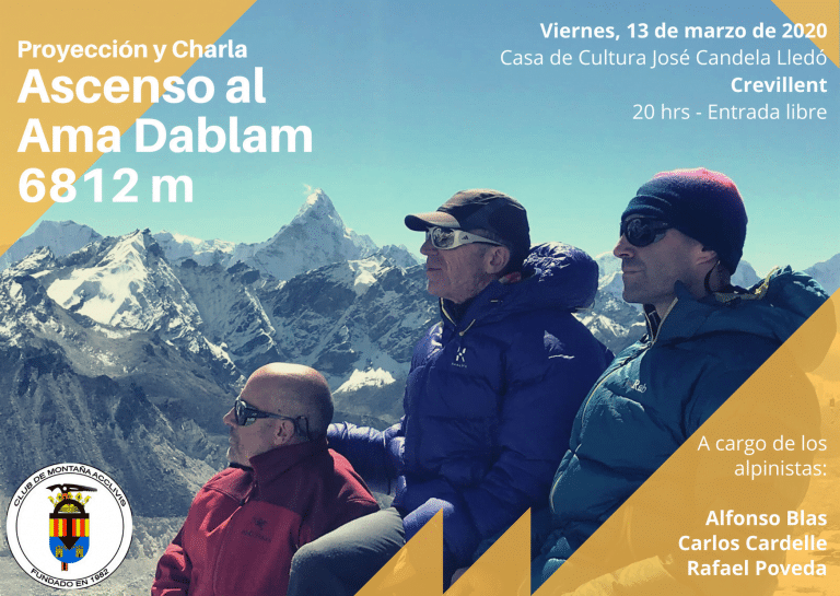 ***CANCELADO*** 13 de marzo. Ascenso al Ama Dablam, 6812 m. Proyección y charla. ***CANCELADO***